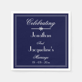 Hochzeitsfeier Elegant Navy Blue Custom Wedding Serviette