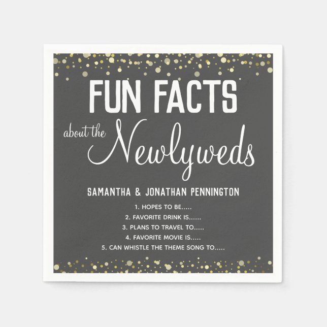 Hochzeitsfeier Facts Minimal Confetti Napkin Serviette (Vorderseite)