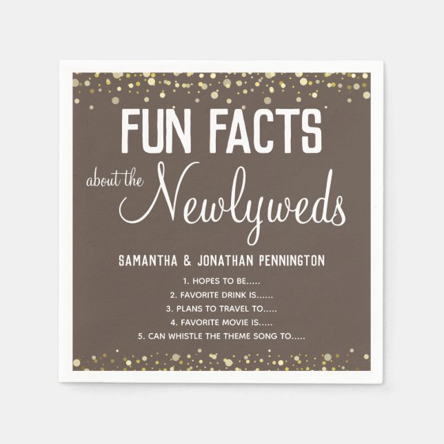 Hochzeitsfeier Facts Minimal Confetti Napkin Serviette (Vorderseite)