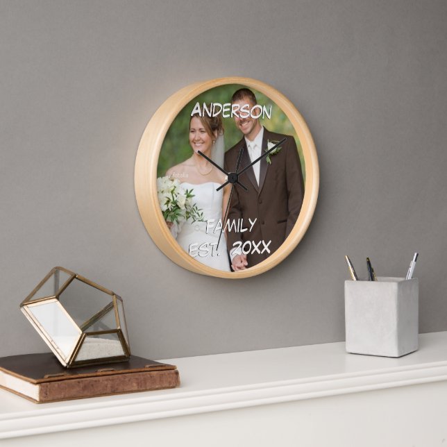 Hochzeitsfeier Foto Wanduhr (Büro)