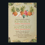 Hochzeitsfeier für Ananas Einladung<br><div class="desc">Vintage tropische Hochzeitseinladungen mit Lichterketten, Blätter aus Palmen und Ananas - Aloha Ananas - Aloha Sommer am Strand</div>