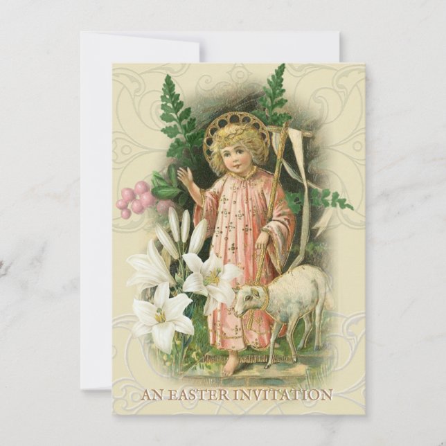 Hochzeitsfeier für den religiösen Ostern Einladung (Vorderseite)