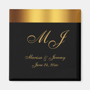 Hochzeitsfeier für die Black Gold Border Magnet