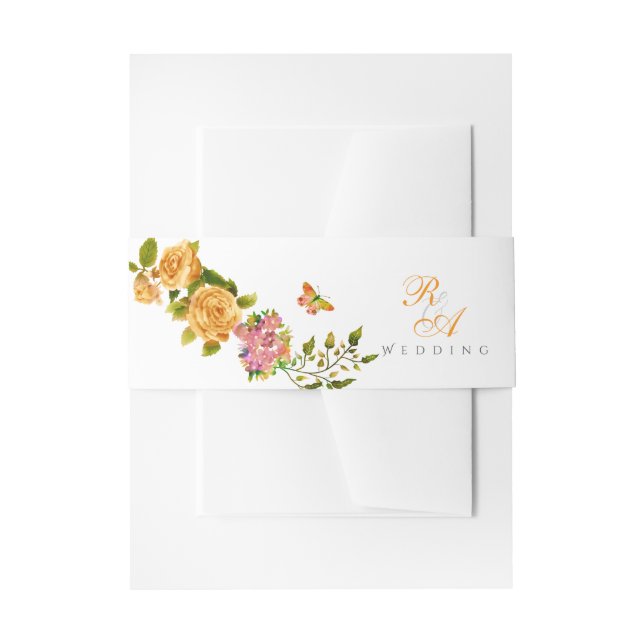 Hochzeitsfeier für die Gold Rose Einladungsbanderole (Vorderseite Beispiel)
