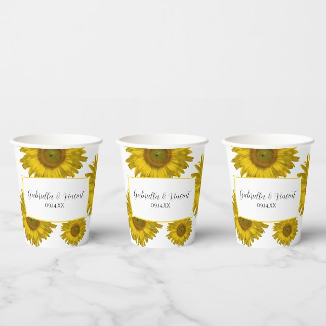 Hochzeitsfeier für gelbe Sonnenblumen Pappbecher (Multi)