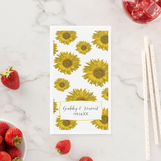 Hochzeitsfeier für gelbe Sonnenblumen Serviette (Beispiel)