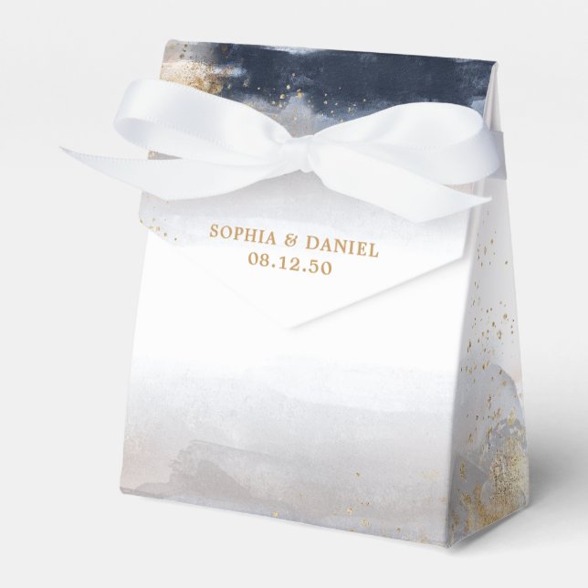 Hochzeitsfeier für Marine und Gold - Gefälligkeits Geschenkschachtel (Vorderseite)