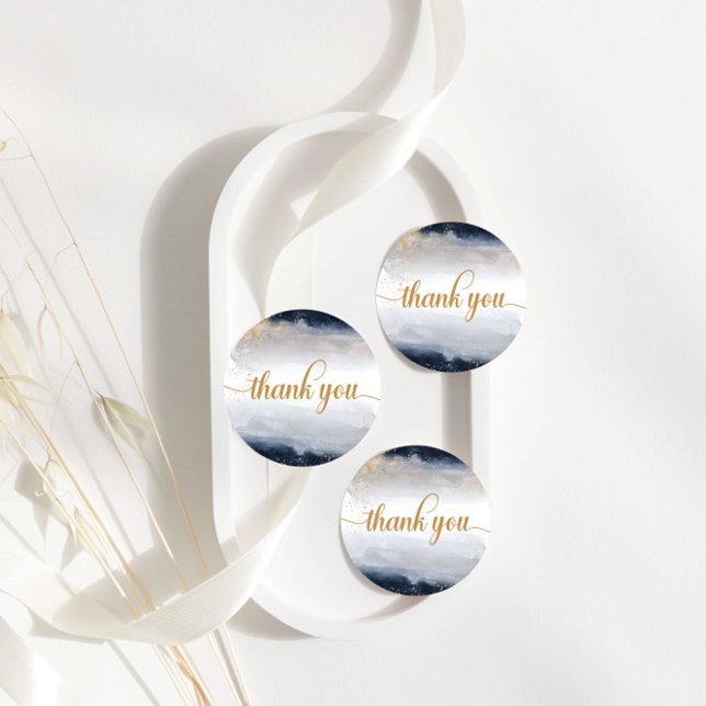 Hochzeitsfeier für Marine und Gold Runder Aufkleber (Von Creator hochgeladen)