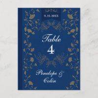 Hochzeitsfeier für Navy Blue Gold Book Cover Tisch