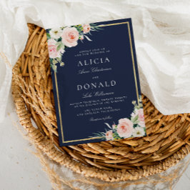 Hochzeitsfeier für Navy und Rose Einladung