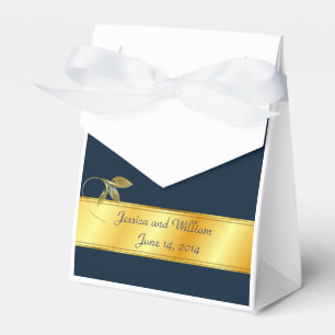 Hochzeitsfeier Geschenkboxen in Gold und Marine Geschenkschachtel