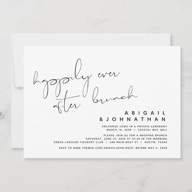 Hochzeitsfeier, glücklicherweise immer nach dem Br Einladung (Vorderseite)