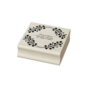 Hochzeitsfeier Goldene Blume Rustikal Gummistempel