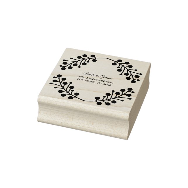 Hochzeitsfeier Goldene Blume Rustikal Gummistempel (Stempel)