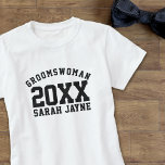 Hochzeitsfeier Großfrau Name Jahr T - Shirt<br><div class="desc">Geeignet für alle Ihre Groomswomen oder groomsmaid,  fügen ihren Namen und Ihr Hochzeitsjahr hinzu. Macht einen tollen Bachelor Party Tee zu tragen,  damit jeder weiß,  wer sie ist. Ändern Sie den Text für Ihren Bridesman/Bridesmaid/Groomsmaid - jedes Mitglied Ihrer Hochzeitsfeier</div>