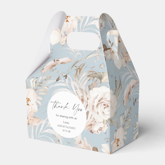 Hochzeitsfeier im blauen botanischen Blumengarten Geschenkschachtel (Vorderseite)