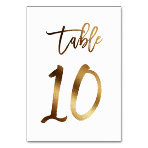 Hochzeitsfeier in Gold-Folie   Tabelle 10 Tischnummer