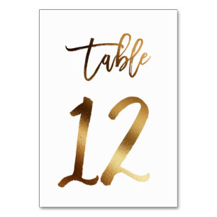 Hochzeitsfeier in Gold-Folie   Tabelle 12 Tischnummer