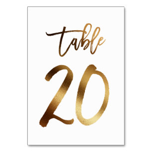 Hochzeitsfeier in Gold-Folie   Tabelle 20 Tischnummer