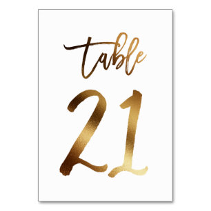 Hochzeitsfeier in Gold-Folie   Tabelle 21 Tischnummer