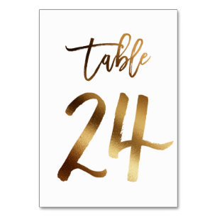 Hochzeitsfeier in Gold-Folie   Tabelle 24 Tischnummer