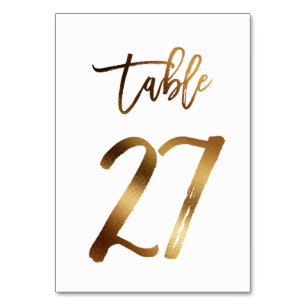 Hochzeitsfeier in Gold-Folie   Tabelle 27 Tischnummer