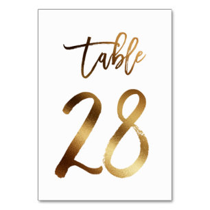 Hochzeitsfeier in Gold-Folie   Tabelle 28 Tischnummer
