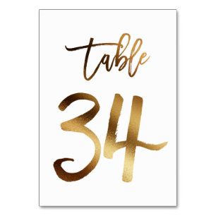Hochzeitsfeier in Gold-Folie   Tabelle 34 Tischnummer