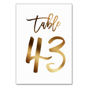 Hochzeitsfeier in Gold-Folie   Tabelle 43 Tischnummer
