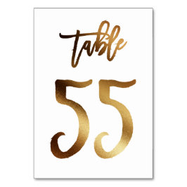 Hochzeitsfeier in Gold-Folie | Tabelle 55 Tischnummer