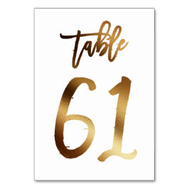 Hochzeitsfeier in Gold-Folie | Tabelle 61 Tischnummer