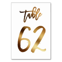 Hochzeitsfeier in Gold-Folie | Tabelle 62 Tischnummer