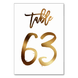 Hochzeitsfeier in Gold-Folie | Tabelle 63 Tischnummer