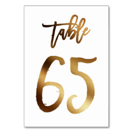 Hochzeitsfeier in Gold-Folie | Tabelle 65 Tischnummer