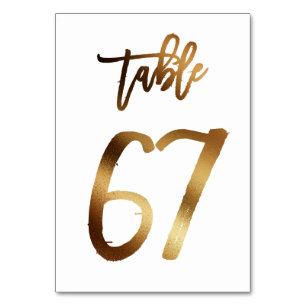 Hochzeitsfeier in Gold-Folie   Tabelle 67 Tischnummer
