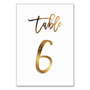 Hochzeitsfeier in Gold-Folie   Tabelle 6 Tischnummer