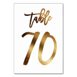Hochzeitsfeier in Gold-Folie | Tabelle 70 Tischnummer