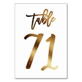 Hochzeitsfeier in Gold-Folie | Tabelle 71 Tischnummer