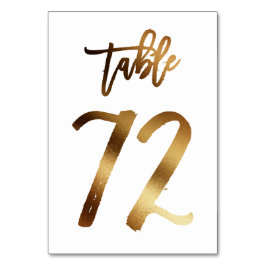 Hochzeitsfeier in Gold-Folie | Tabelle 72 Tischnummer