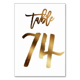 Hochzeitsfeier in Gold-Folie | Tabelle 74 Tischnummer