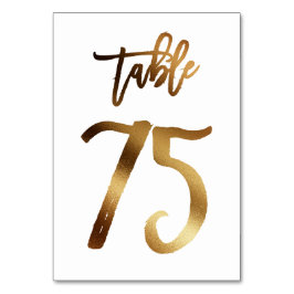 Hochzeitsfeier in Gold-Folie | Tabelle 75 Tischnummer