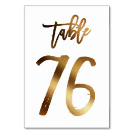Hochzeitsfeier in Gold-Folie | Tabelle 76 Tischnummer