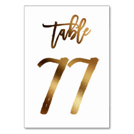 Hochzeitsfeier in Gold-Folie | Tabelle 77 Tischnummer