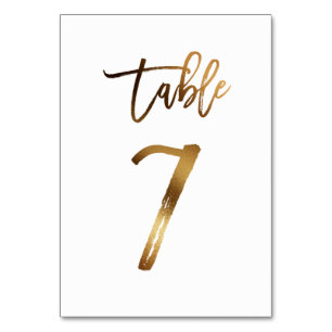Hochzeitsfeier in Gold-Folie   Tabelle 7 Tischnummer
