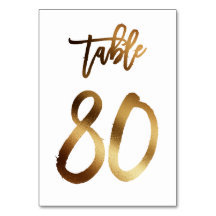 Hochzeitsfeier in Gold-Folie | Tabelle 80