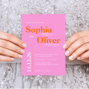 Hochzeitsfeier in hellrosa und rosa einladung