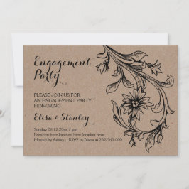 Hochzeitsfeier in Kraft-Karton Einladung