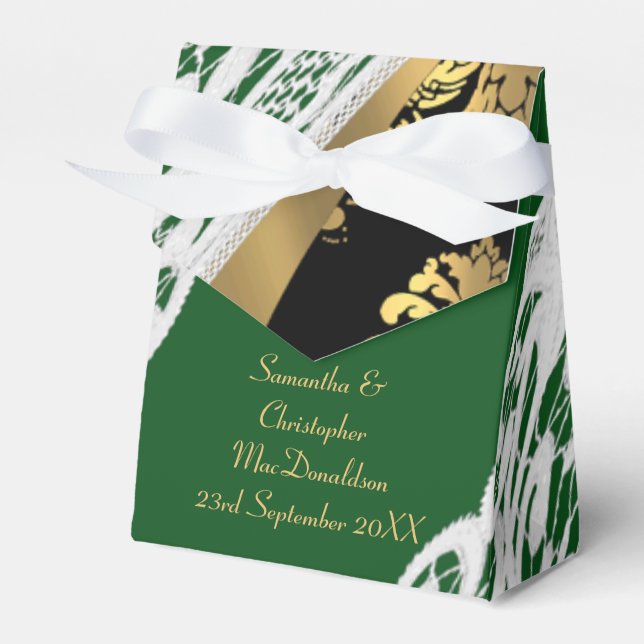 Hochzeitsfeier in Rot und Gold Geschenkschachtel (Vorderseite)