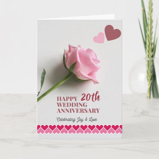 Hochzeitsfeier Jahr Jahr für Jahr mit Rose Karte (Vorderseite)