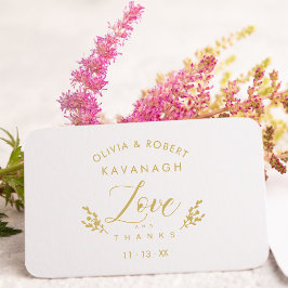 Hochzeitsfeier Liebe & Dank Zitat Chic Botanisches Gummistempel